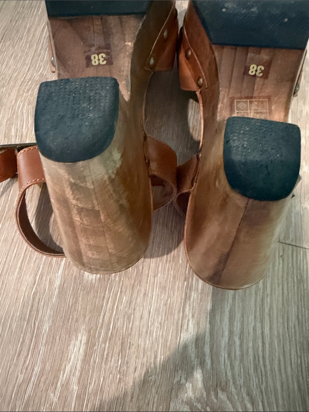 Cordani Brown Leather Slingback Mary Jane Mules - Picture 4 of 7